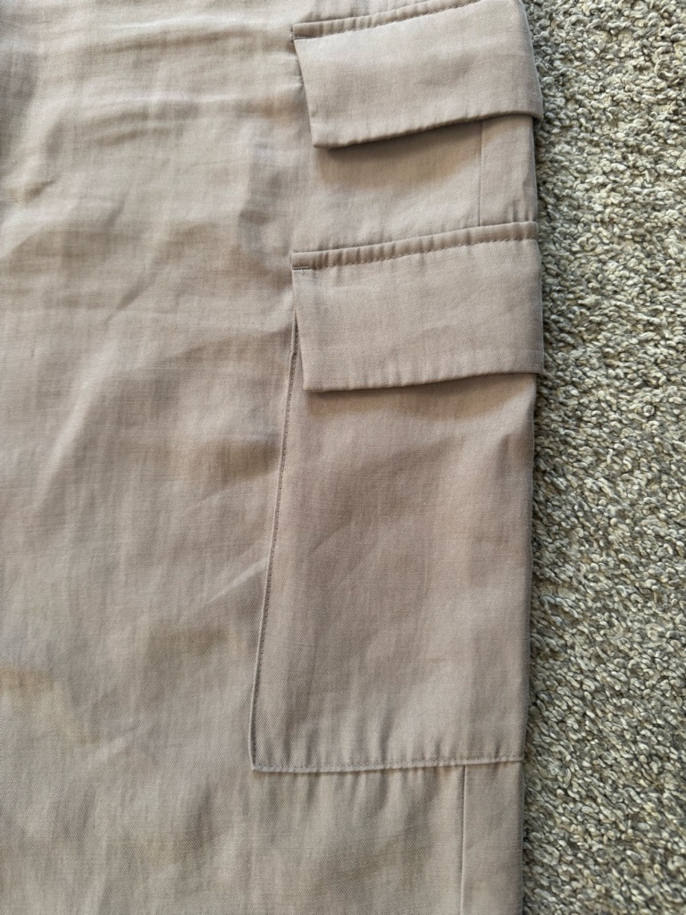 Abercrombie & Fitch Neutral Taupe Wide-Leg Cargo Pants Size M - Picture 3 of 8